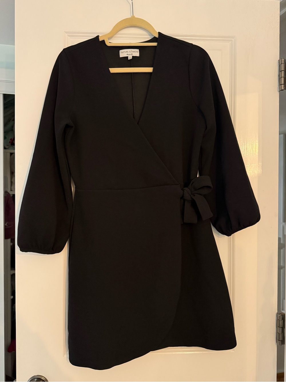 Madewell Black Long Sleeve Wrap Dress